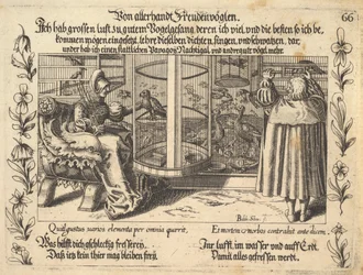Från alla sorters glada fåglar, illustration från Petrarch, Glück und Unglück Spiegel, figur..., 1652.