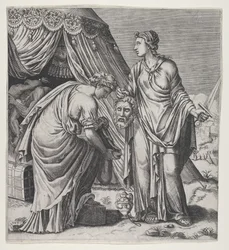 Judith med huvudet av Holofernes.