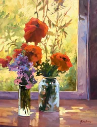Blomsterstilleben Poppies, ca 1980-2000 (olja på duk)