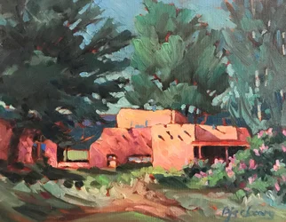 Las Palomas Spring i Taos, ca 1980-95 (olja på duk)