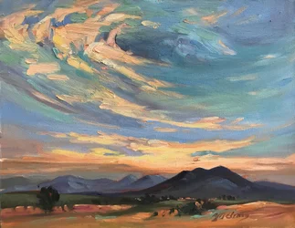 Taos Mountain New Mexico, ca 1980-2000 (olja på duk)