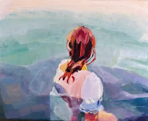 Cold Sea (Lara), 2023 (olja på grundmålad träpanel)