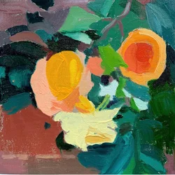 Förra sommarrosen, 2021 (olja på dukskiva)