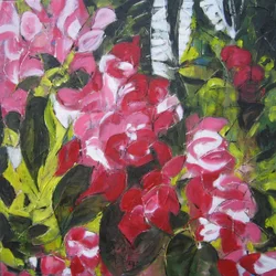 Abstrakt blomsterträdgård