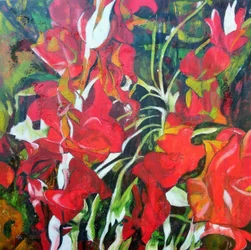 Ljusa röda blommor