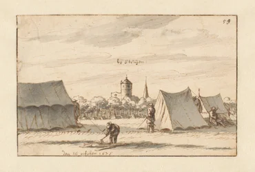 Läger för armén av Willem III nära Sint-Truiden, Limburg