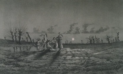 Lavandières eller nattvättkvinnorna, illustration till Legendes Rustiques av George Sand (1804-76), 1858