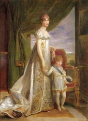 Hortense-Eugénie de Beauharnais (1783 - 1837), drottning av Holland och hennes son Charles Napoléon Bonaparte (1803 - 1807), 1806