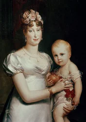 Marie-Louise (1791-1847) av Habsbourg-Lorraine och kungen av Rom (1811-32) (detalj av 18930)