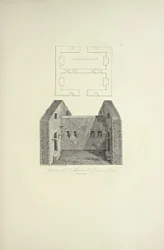 Interiör av inkans hus i Cañar, tecknad av Gmelin, illustration ur "Vues des Cordillères et Monumens des Peuples Indigènes de l