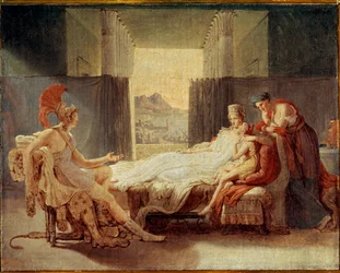 Skiss för Aeneas som berättar för Dido om Trojas olyckor, före 1813