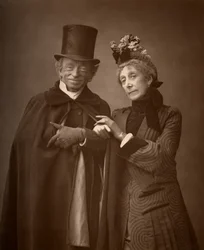 Amerikanska skådespelarna James Lewis och Ann Gilbert i A Night Off, 1886