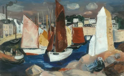 Concarneau Harbor (olja på duk)