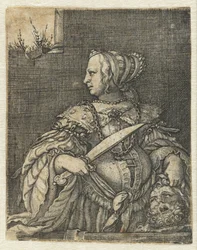 Judith med Holofernes huvud och svärd