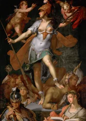 Minerva segrar över okunnigheten, cirka 1591