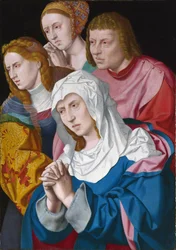 ""Porträtt av Jungfrun, Sankt Johannes, Sankta Maria Magdalena och en helig kvinna"" Målning av Bartholomeus Bruyn den äldre (1493-1555) cirka 1535 London National Gallery