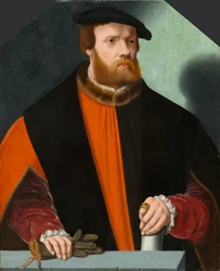 Porträtt av Heinrich Crüdener, cirka 1580-1590 (olja på panel)
