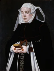 Porträtt av en kvinna, ca 1560-70 (olja på pannå)