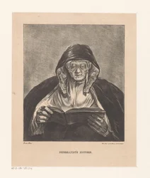 Porträtt av en gammal kvinna som läser Rembrandts mor (titel på objekt)