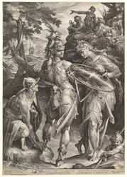 Minerva och Merkurius beväpnar Perseus, 1604