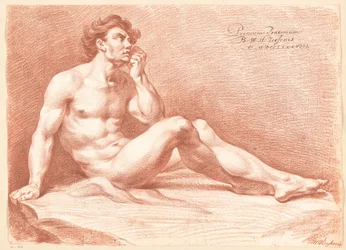 Sittande man naken, sidovy (1:a pris 1788)