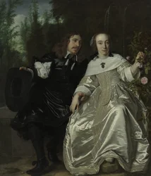 Holländska: Abraham del Court och hans fru Maria de Kaersgieter Abraham del Court och hans fru Maria de Kaersgieter