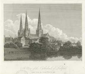 Lichfield Cathedral - South West View: gravyr, 1796