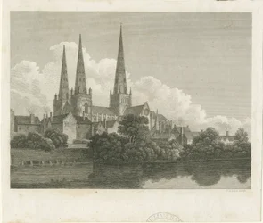Lichfield Cathedral - South West View: gravyr, nd [?1796]