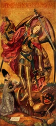 Sankt Mikael triumferar över djävulen, 1468, 1946