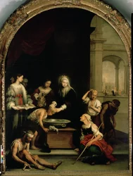 Heliga Elisabet av Ungern vårdar sjuka och spetälska, cirka 1671-74