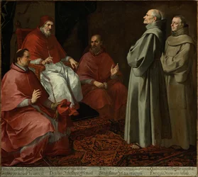 Den välsignade Giles före påven Gregorius IX, ca 1645-1646