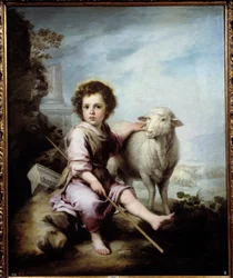 Den gode herden. Målning av Bartolomé Murillo (1618-1682), 1600-talet, 1,23 x 1,01 m, Pradomuseet, Madrid