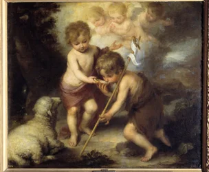 Barn i snäckan. Målning av Bartolomé Murillo (1618-1682)