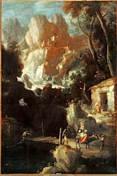 Bergslandskap (olja på duk)