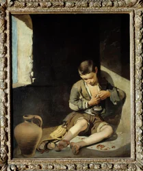 Ung tiggare Målning av Bartolome Murillo (1618-1682) 1600-talets sön. 1,34x1 m