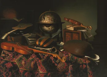 Stilleben med musikinstrument