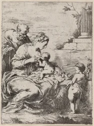 Den heliga familjen med Saint John