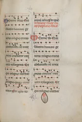 Missale: Fol. 182: Musik för olika vanliga böner, 1469.