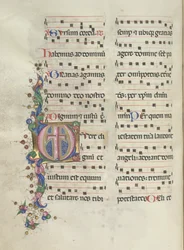 Missale: Fol. 183v: Kors, lövverk, 1469.