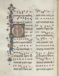 Missale: Fol. 184v: Kors, lövverk, 1469