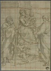 Helig familj med Johannes evangelisten och spädbarnet Johannes döparen