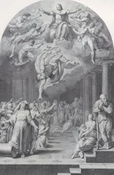 Tavla 40: delning av de utvalda från de fördömda, 1756. Skapare: Bartolomeo Crivellari, Gabriel Söderling.