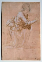 Tillkännagivandet av Volterra (Ängeln av Volterras tillkännagivande) Teckning av Fra Bartolomeo (Bartolomeo della Porta kallad) (1472-1517) Uffizi (kontor) Institutionen för tryck och teckningar Italien