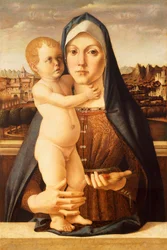 Madonna och barn, av Bartolomeo Montagna (ca 1450-1523), 60x42 cm