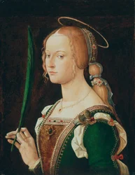 Sankta Justina av Padua, ca 1490 (olja på trä)