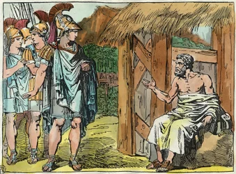 Alexandre den store möter Diogenes cynikern (413 - 327 f.Kr.)