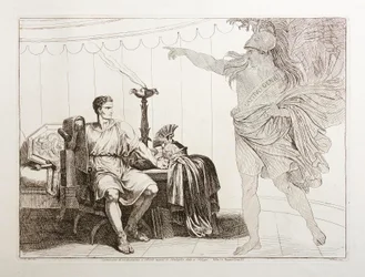 Caesars vålnad visar sig för Brutus före slaget vid Filippi
