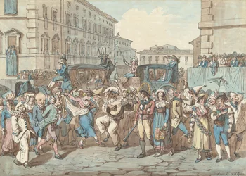 Karneval i Rom, illustration till Romerska dräkter och seder