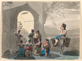 Teckning, Ave Maria på Tivoli, 1807-08