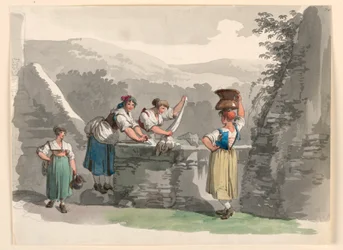 Teckning, Tvätt i bergen i närheten av Rom, 1807-08